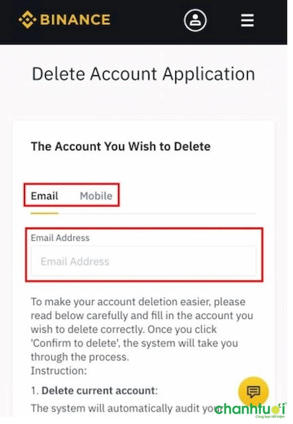 Delete Account Application