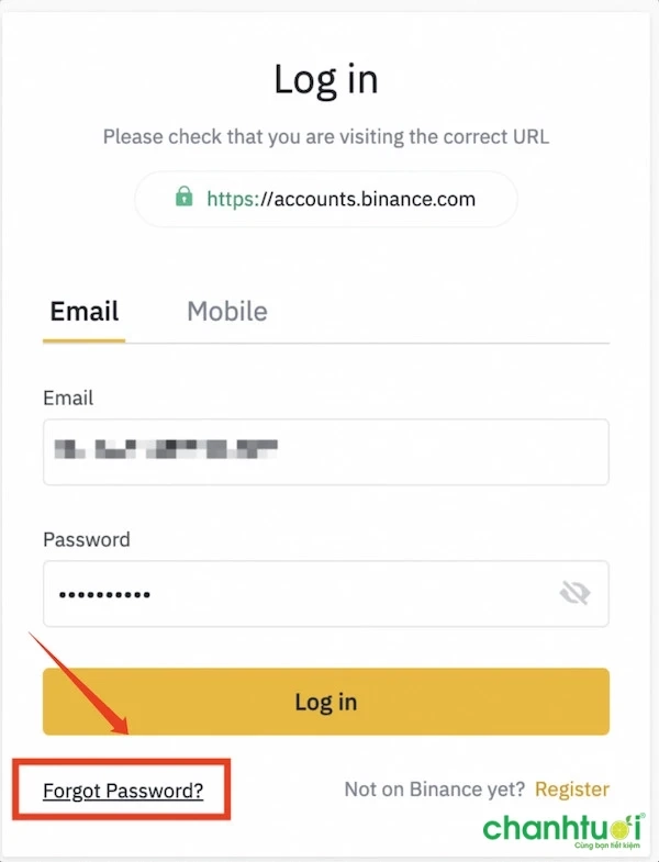 Truy cập vào App Binance hoặc website chính thức
