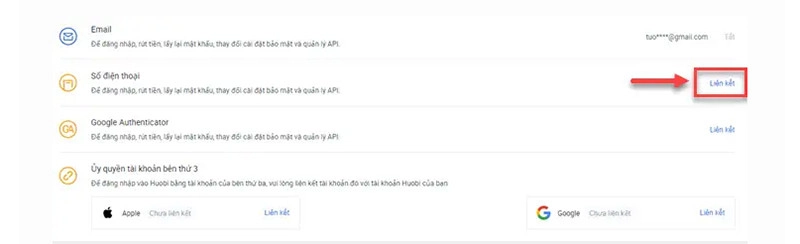 đăng ký sàn Huobi kích hoạt bảo mật