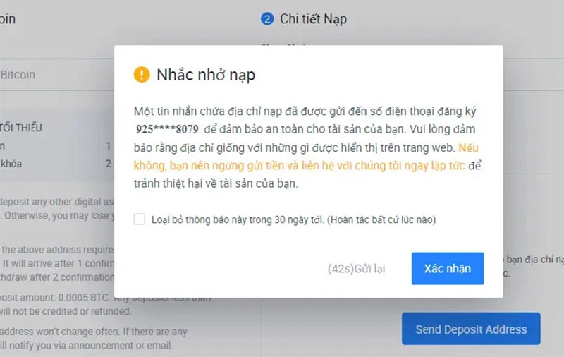 đăng ký sàn huobi nạp tiền bước 3 và 4