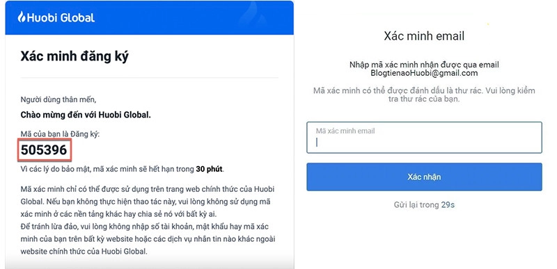 đăng ký sàn Huobi trên máy tính bước 3