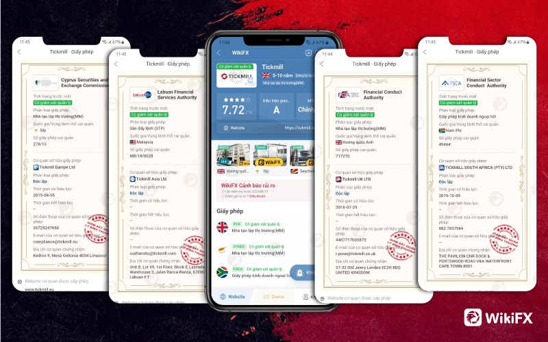 Các cơ quản quản lý tài chính bảo đảm cho sự hoạt động của Tickmill