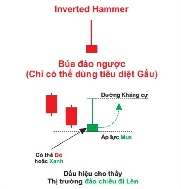 Mô hình nến inverted hammer xanh