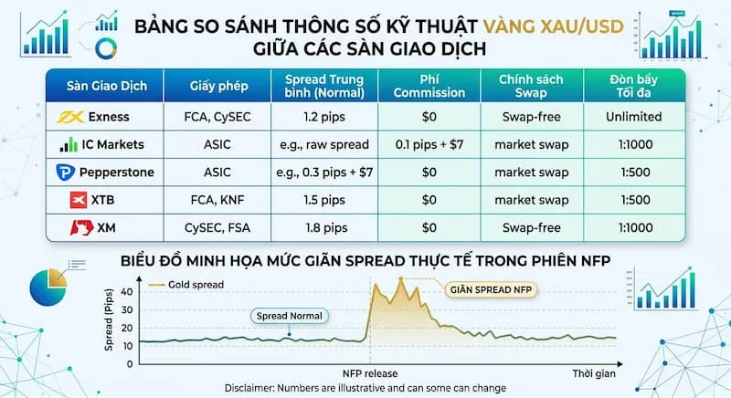 Bang so sanh thong so ky thuat vàng giua cac san